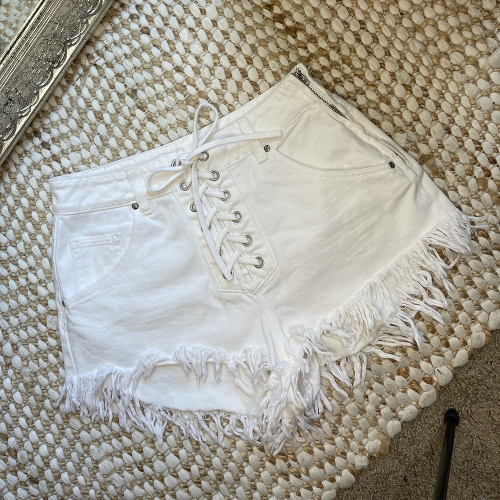 Princess Polly White Tie Shorts